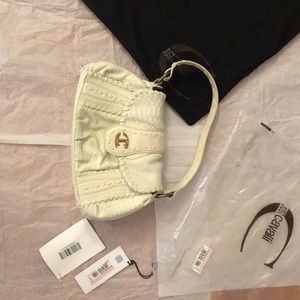 Authentic Just Cavalli white baguette shoulder bag